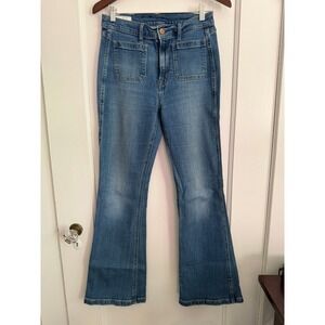 Gap Jeans Womens 8R Flare High Rise Blue Patch Pocket Denim